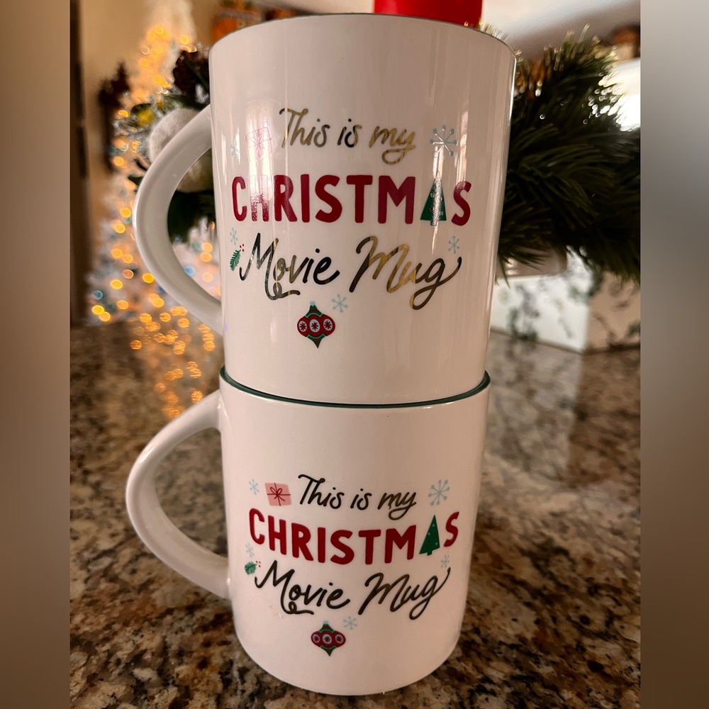 Target Wondershop Christmas Mug PAIR Holiday Coffee Mugs Hot Cocoa Cups